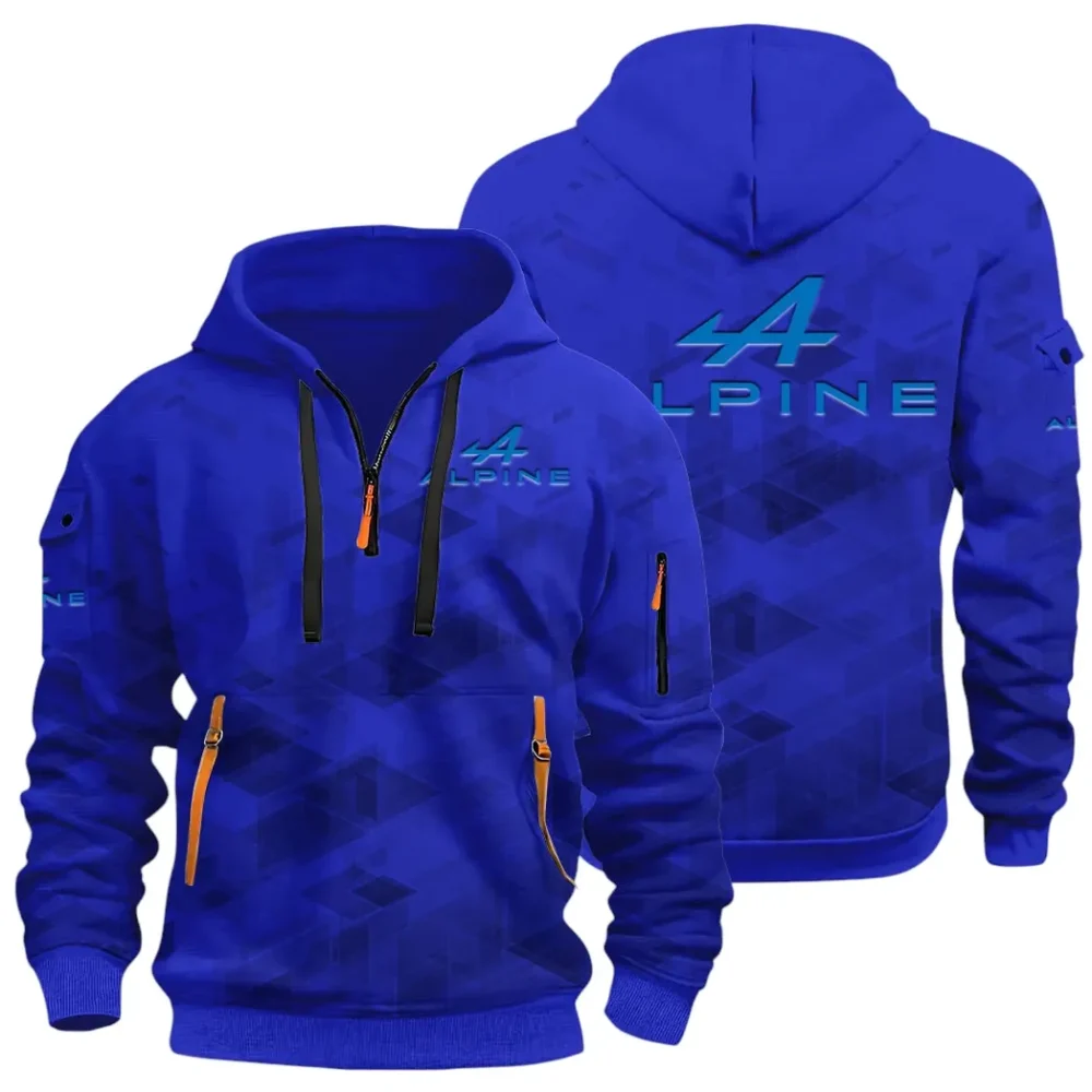 Sports Car Hoodie Half Zip 3D Print, Adventure-Ready Comfortable Hoodie CAR514 - Blue