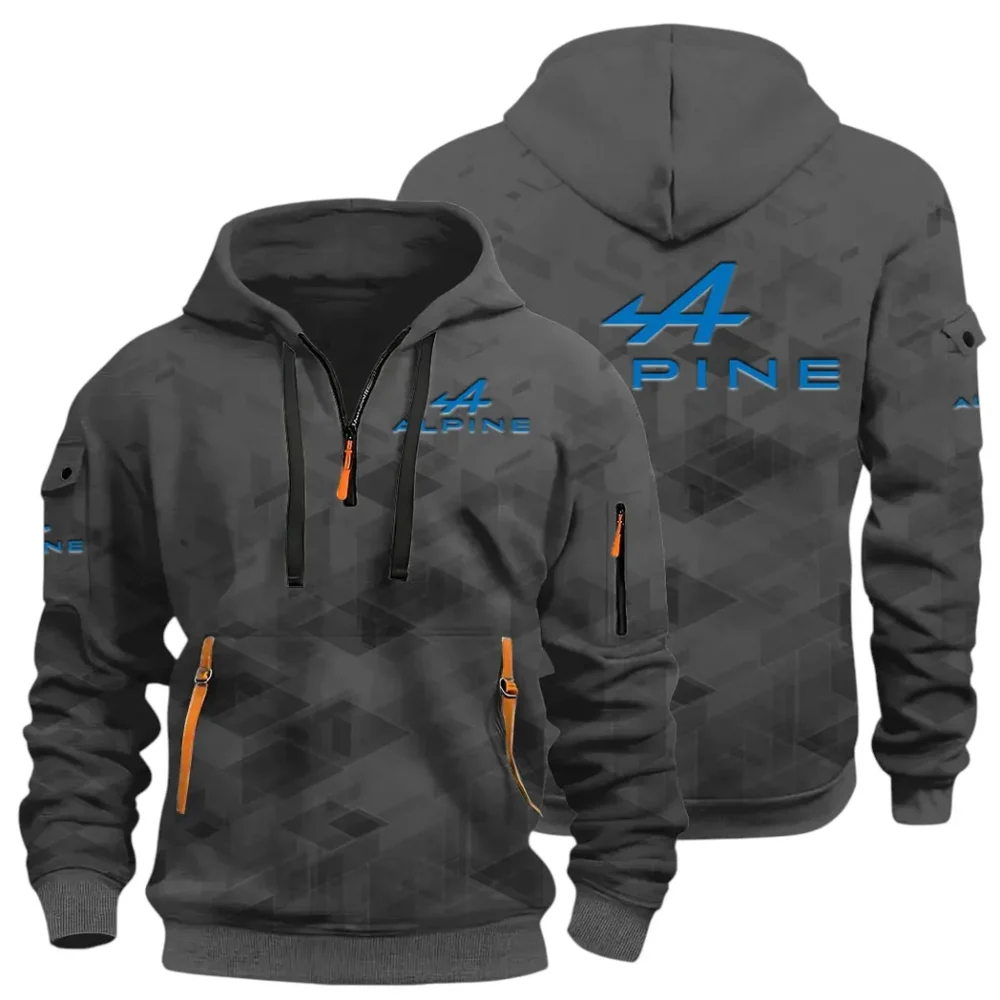 Sports Car Hoodie Half Zip 3D Print, Adventure-Ready Comfortable Hoodie CAR514 - Dark Gray