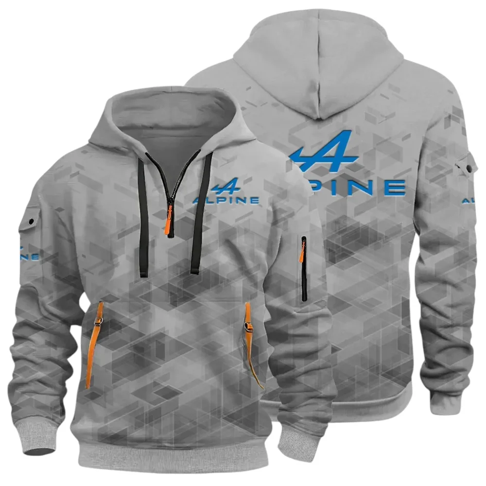 Sports Car Hoodie Half Zip 3D Print, Adventure-Ready Comfortable Hoodie CAR514 - Gray