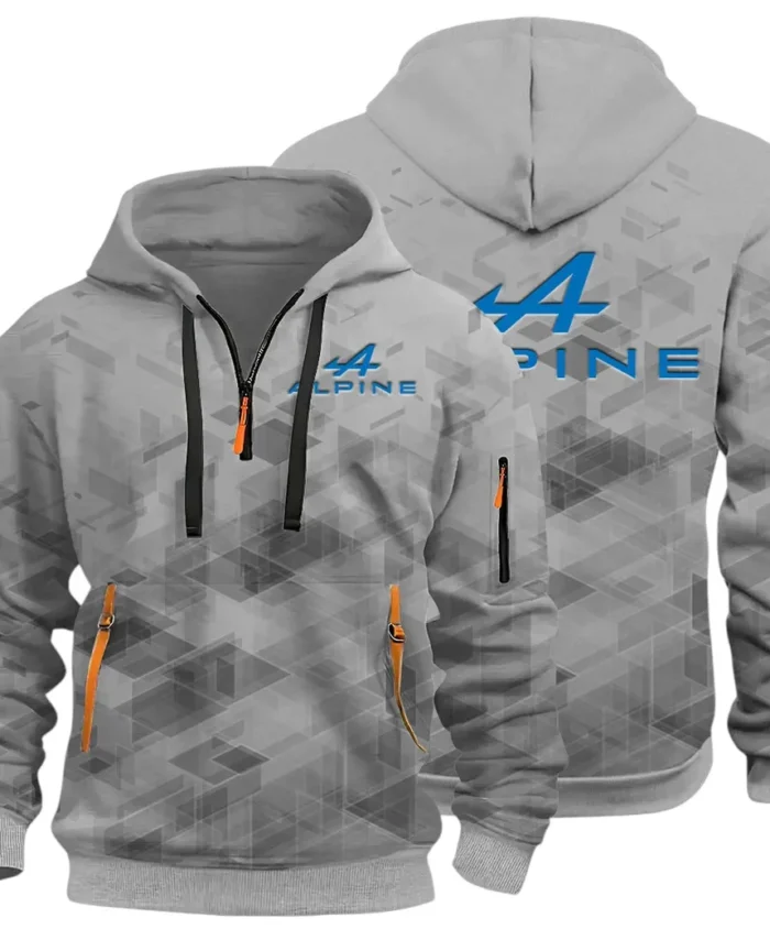 Sports Car Hoodie Half Zip 3D Print, Adventure-Ready Comfortable Hoodie CAR514 - Gray