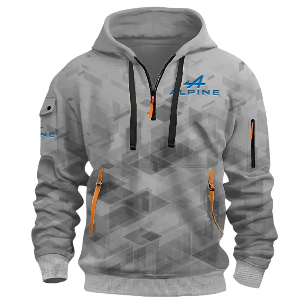 Sports Car Hoodie Half Zip 3D Print, Adventure-Ready Comfortable Hoodie CAR514 - Gray - Image 2