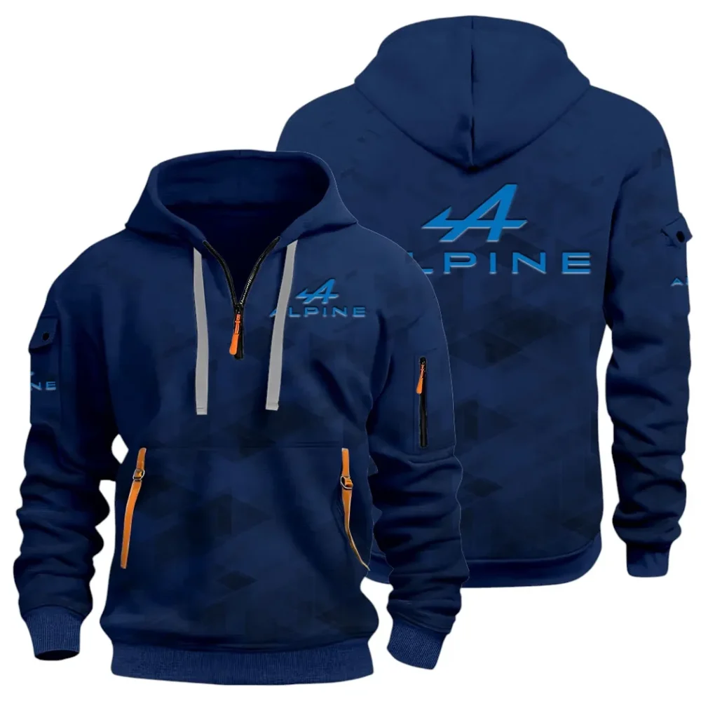 Sports Car Hoodie Half Zip 3D Print, Adventure-Ready Comfortable Hoodie CAR514 - Navy