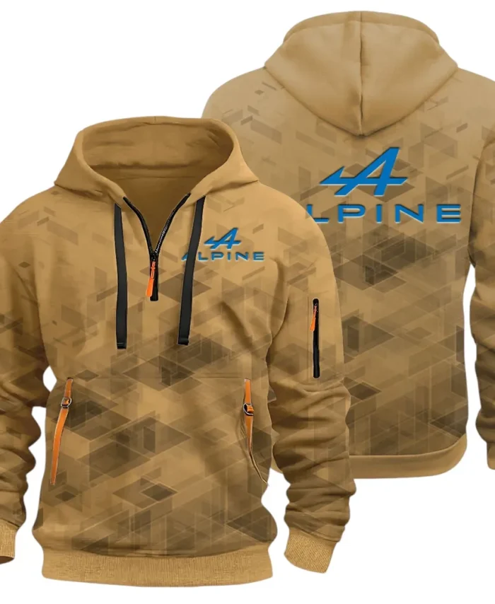 Sports Car Hoodie Half Zip 3D Print, Adventure-Ready Comfortable Hoodie CAR514 - Khaki