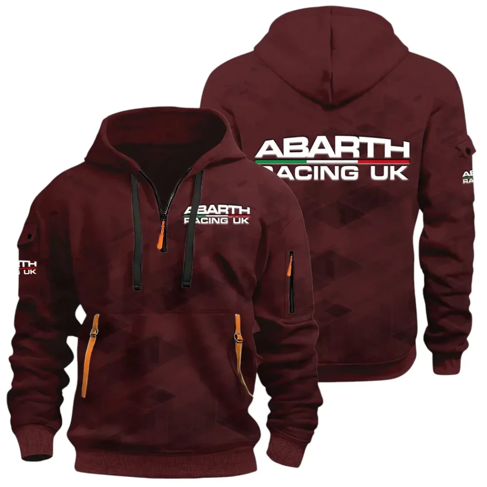 Compact Sports Car Hoodie Half Zip 3D Print, Lightweight & Casual Comfort Hoodie CAR514 - Dark Red