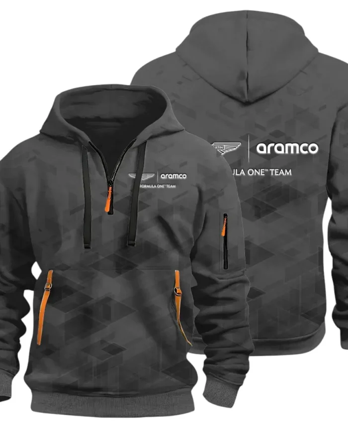 Elegant Grand Tourer Hoodie Half Zip 3D Print, Urban Style & Relaxed Fit Hoodie CAR514 - Dark Gray