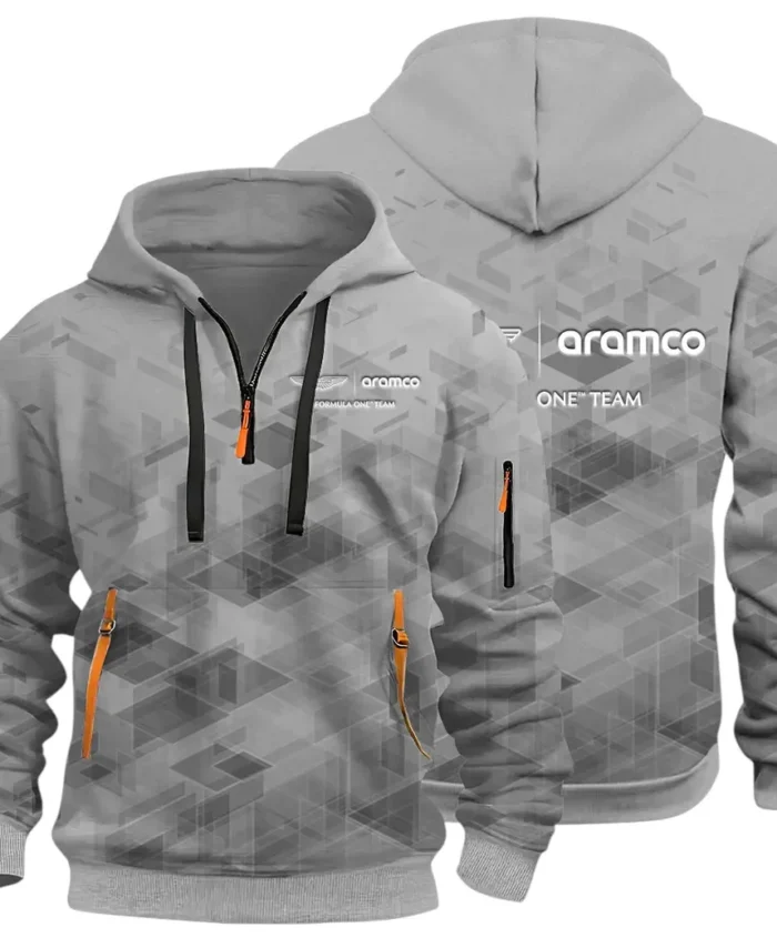 Elegant Grand Tourer Hoodie Half Zip 3D Print, Urban Style & Relaxed Fit Hoodie CAR514 - Gray