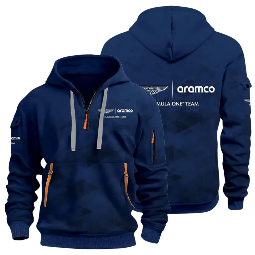 Elegant Grand Tourer Hoodie Half Zip 3D Print, Urban Style & Relaxed Fit Hoodie CAR514 - Navy