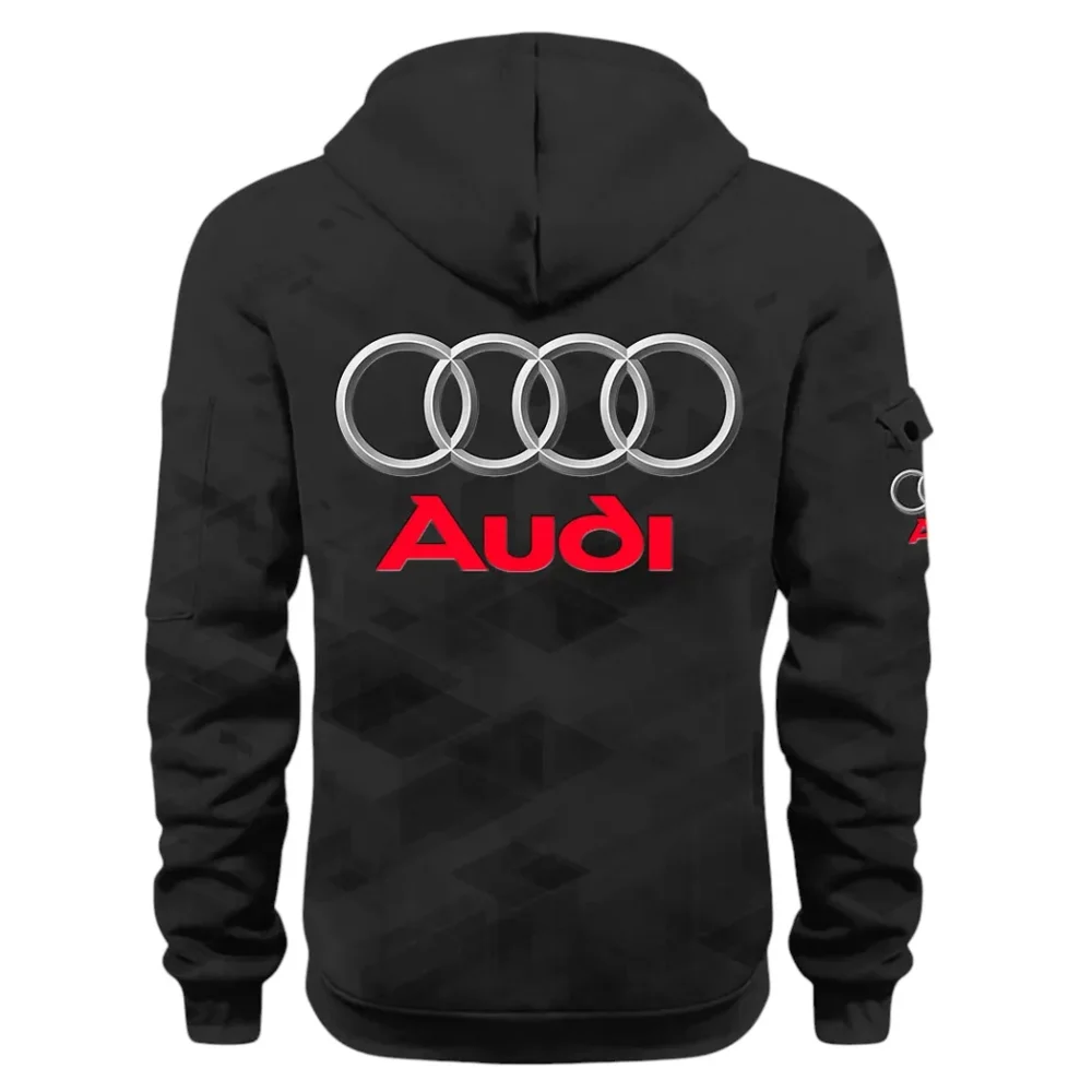 Performance Vehicle Hoodie Half Zip 3D Print, Sporty Urban Look Hoodie CAR514 - Black - Image 3