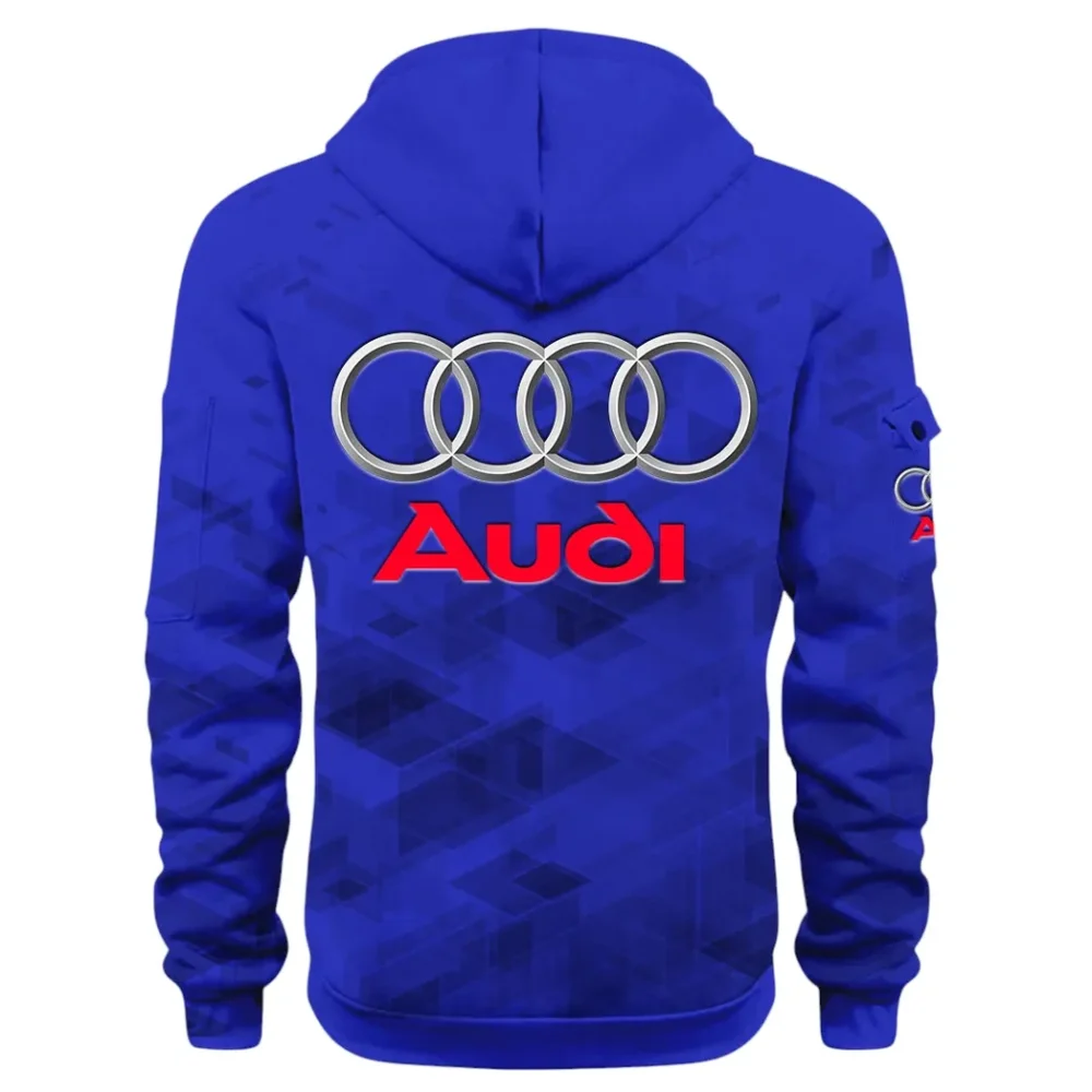 Performance Vehicle Hoodie Half Zip 3D Print, Sporty Urban Look Hoodie CAR514 - Blue - Image 3