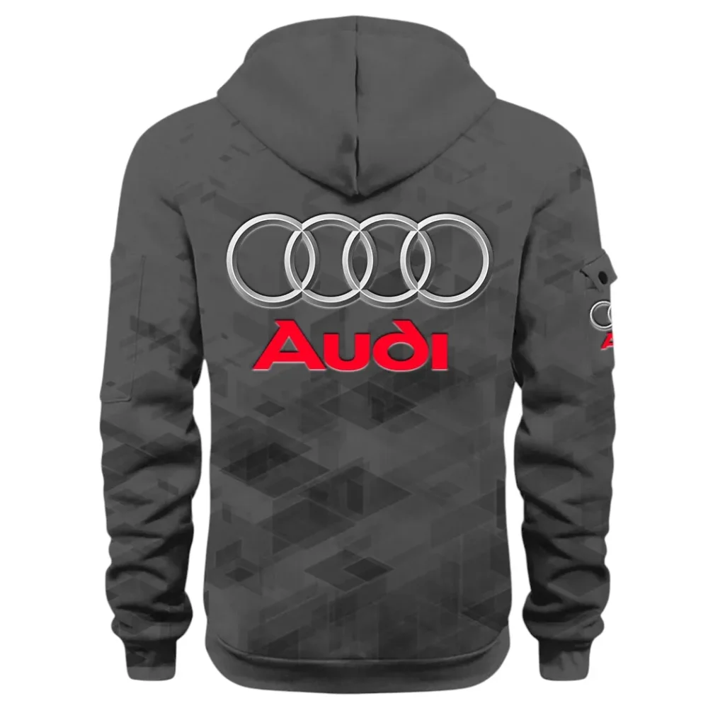 Performance Vehicle Hoodie Half Zip 3D Print, Sporty Urban Look Hoodie CAR514 - Dark Gray - Image 3