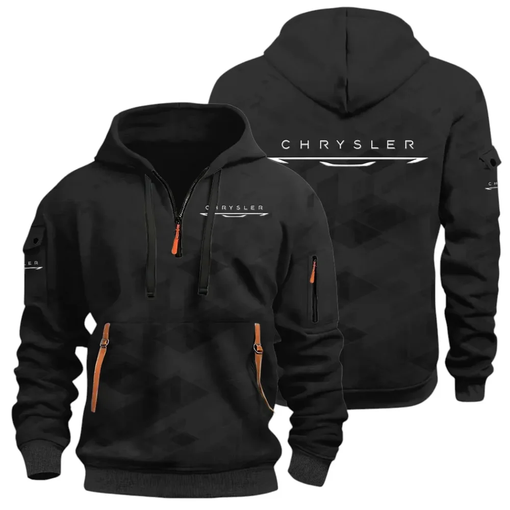 Full-Size Car Hoodie Half Zip 3D Print, Adventure-Ready Comfortable Hoodie CAR514 - Black