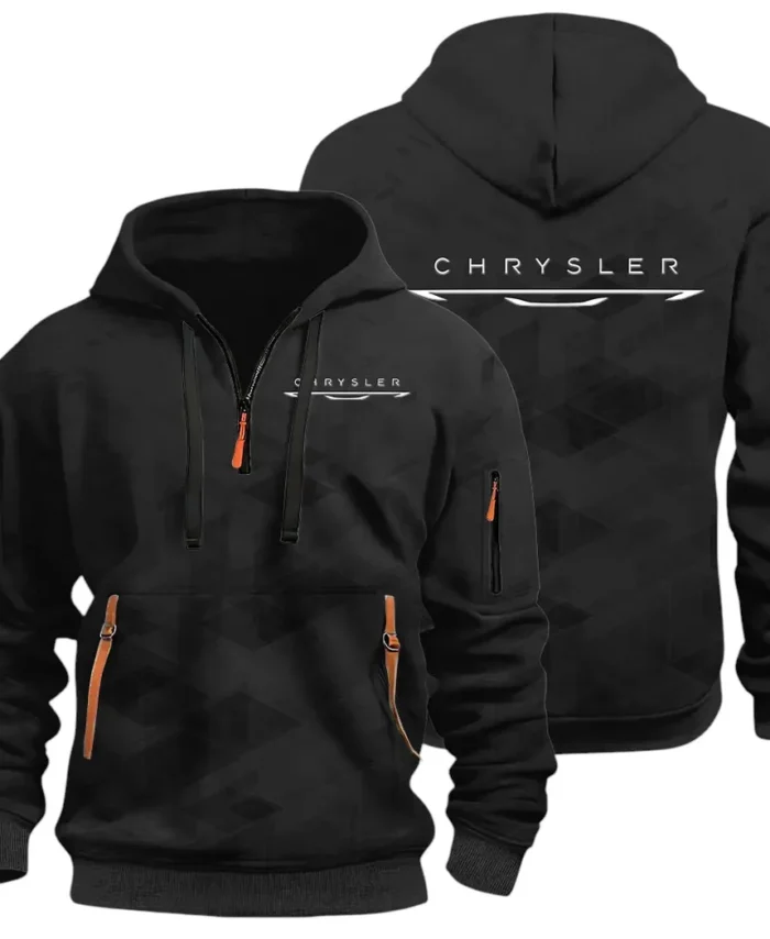 Full-Size Car Hoodie Half Zip 3D Print, Adventure-Ready Comfortable Hoodie CAR514 - Black