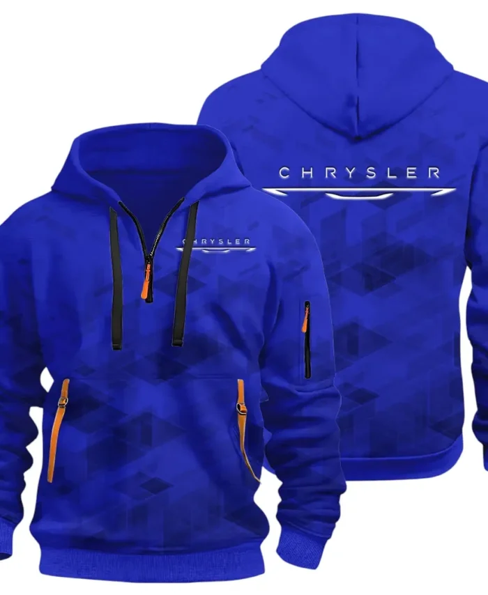 Full-Size Car Hoodie Half Zip 3D Print, Adventure-Ready Comfortable Hoodie CAR514 - Blue