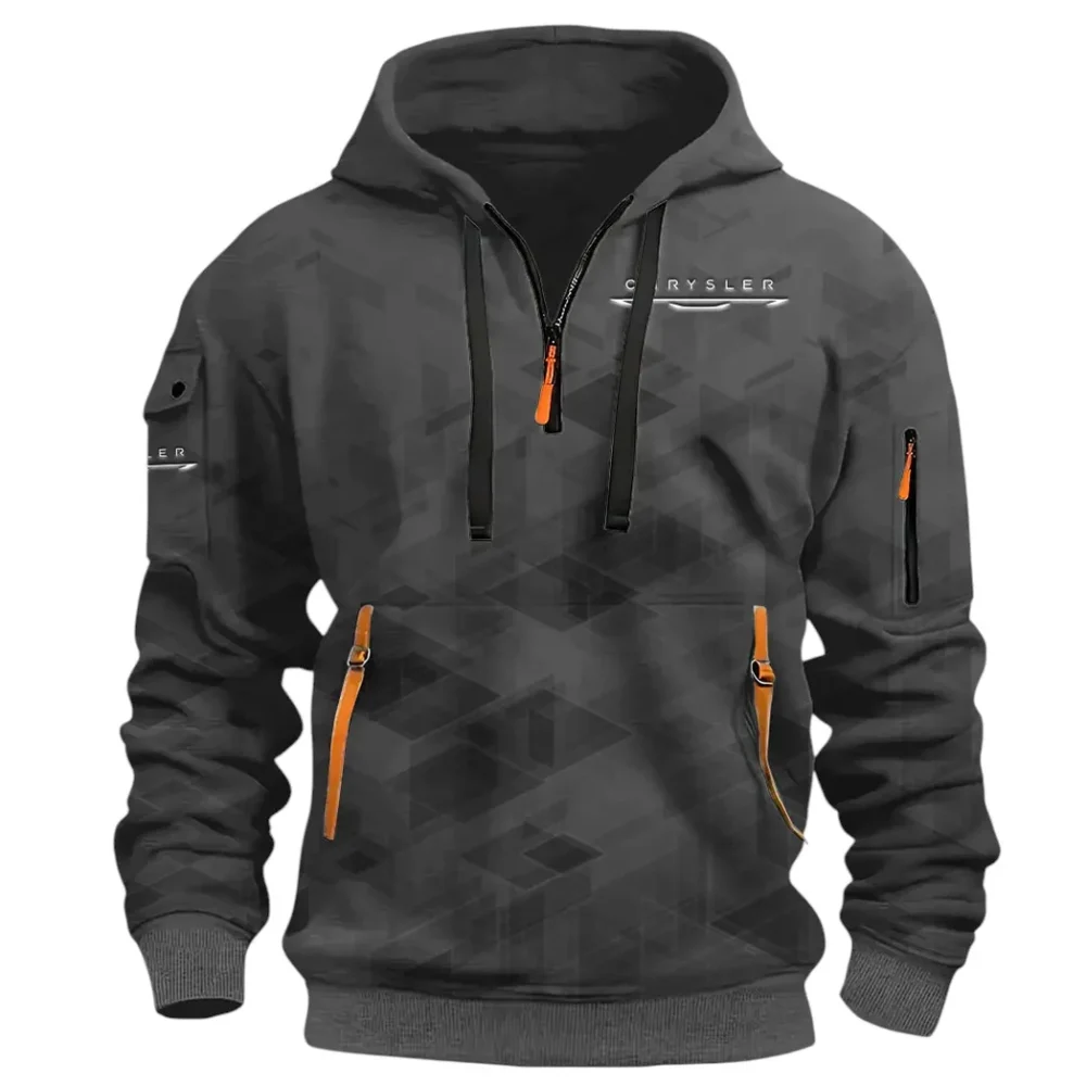 Full-Size Car Hoodie Half Zip 3D Print, Adventure-Ready Comfortable Hoodie CAR514 - Dark Gray - Image 2