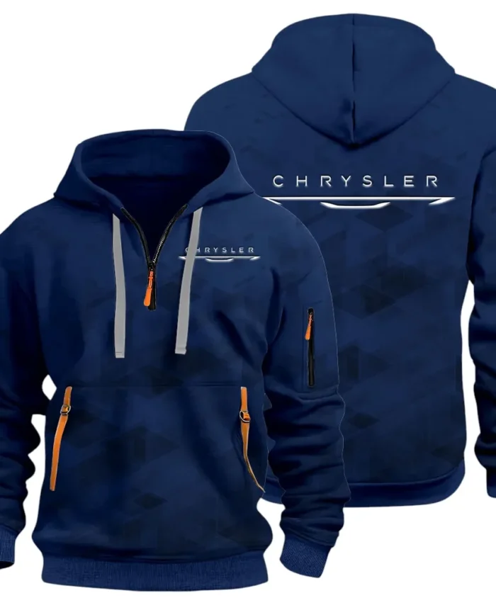 Full-Size Car Hoodie Half Zip 3D Print, Adventure-Ready Comfortable Hoodie CAR514 - Navy