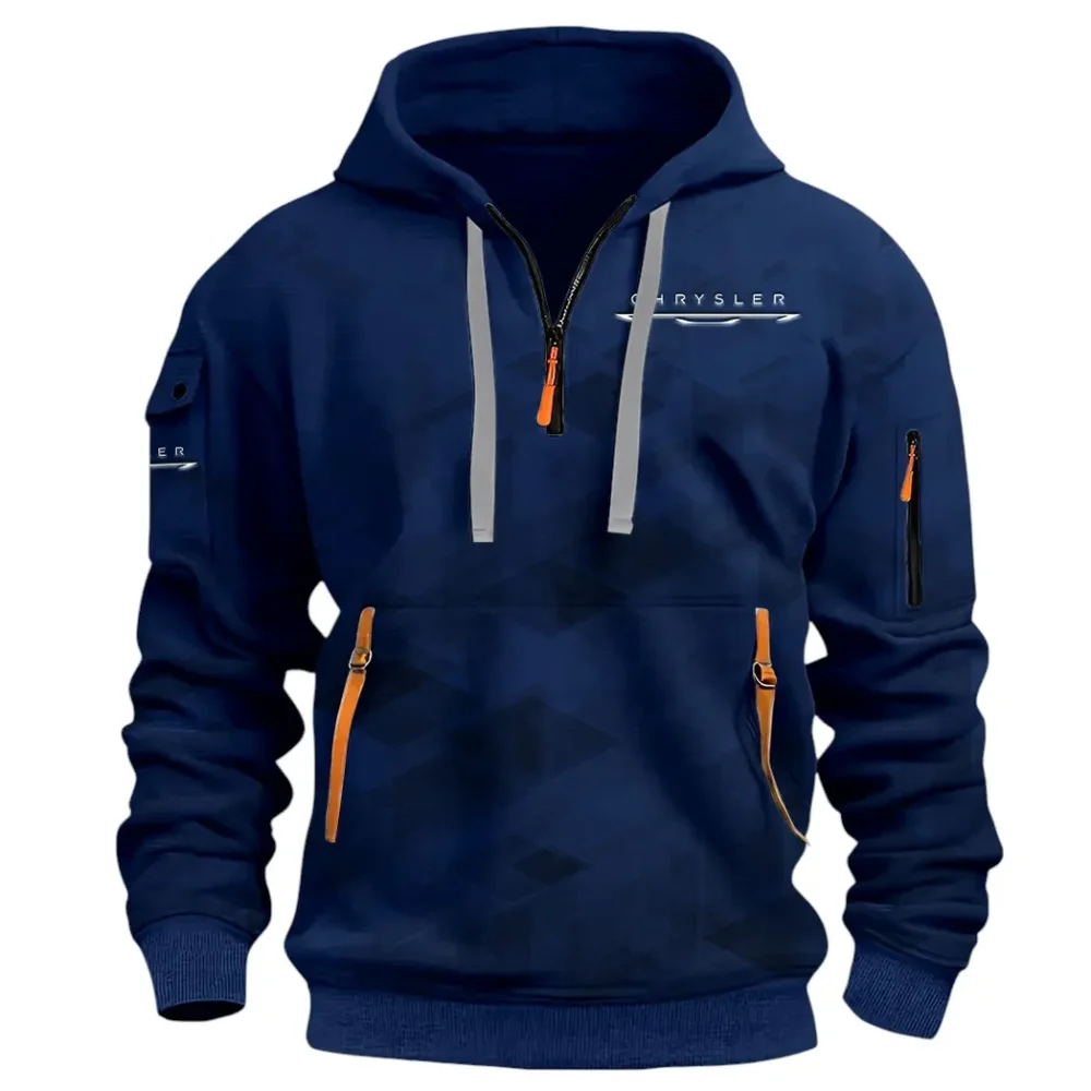 Full-Size Car Hoodie Half Zip 3D Print, Adventure-Ready Comfortable Hoodie CAR514 - Navy - Image 2