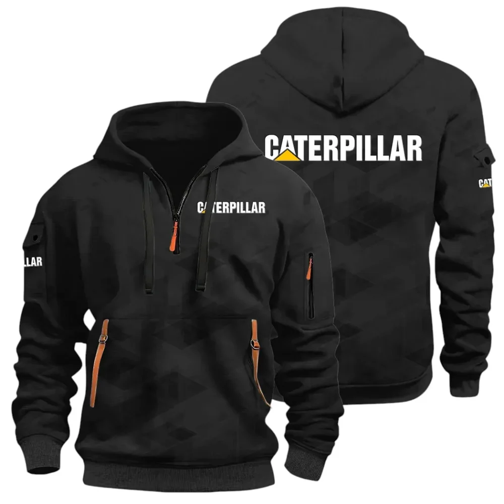 Excavation Vehicle Hoodie Half Zip 3D Print, Sporty & Street-Ready Hoodie CAR514 - Black