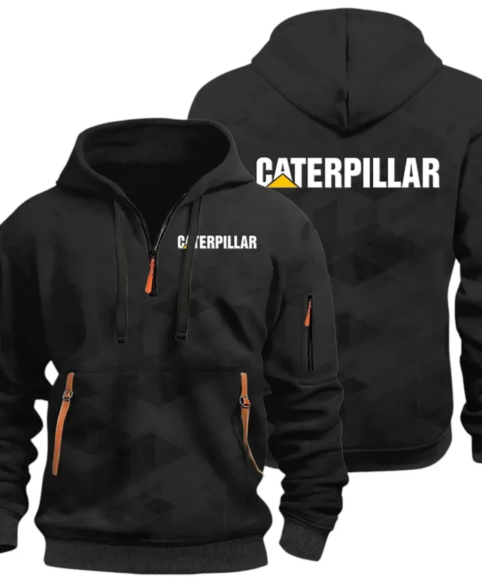 Excavation Vehicle Hoodie Half Zip 3D Print, Sporty & Street-Ready Hoodie CAR514 - Black
