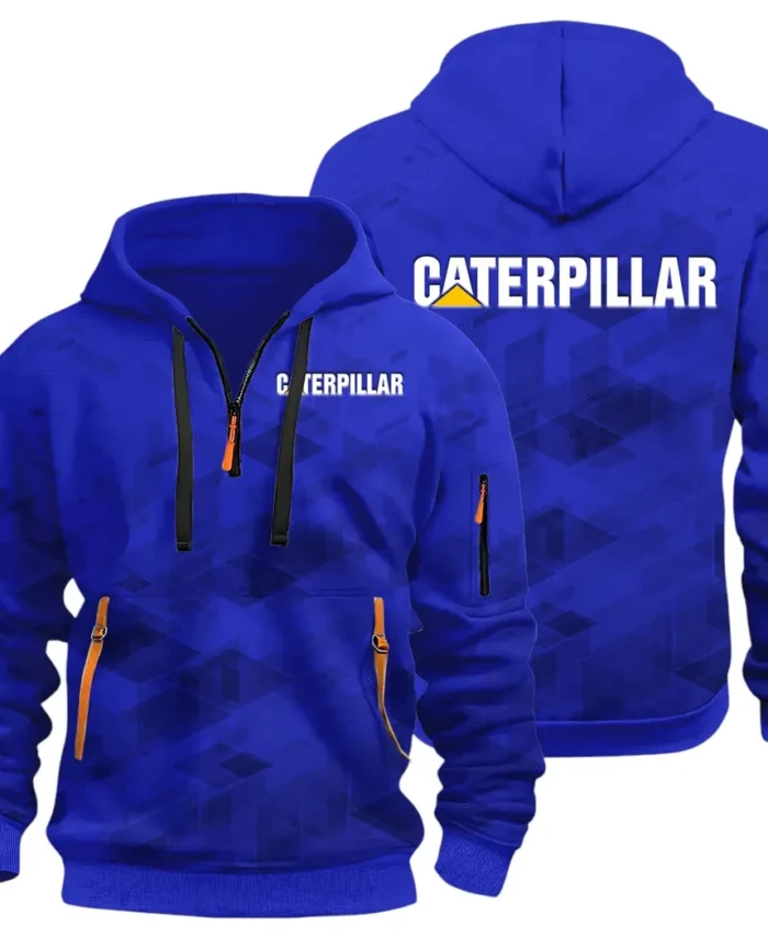 Excavation Vehicle Hoodie Half Zip 3D Print, Sporty & Street-Ready Hoodie CAR514 - Blue