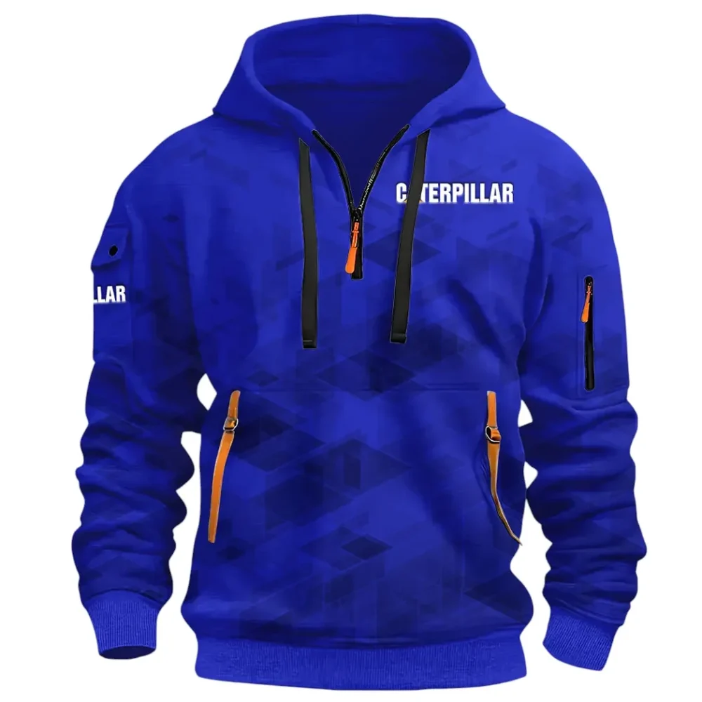 Excavation Vehicle Hoodie Half Zip 3D Print, Sporty & Street-Ready Hoodie CAR514 - Blue - Image 2
