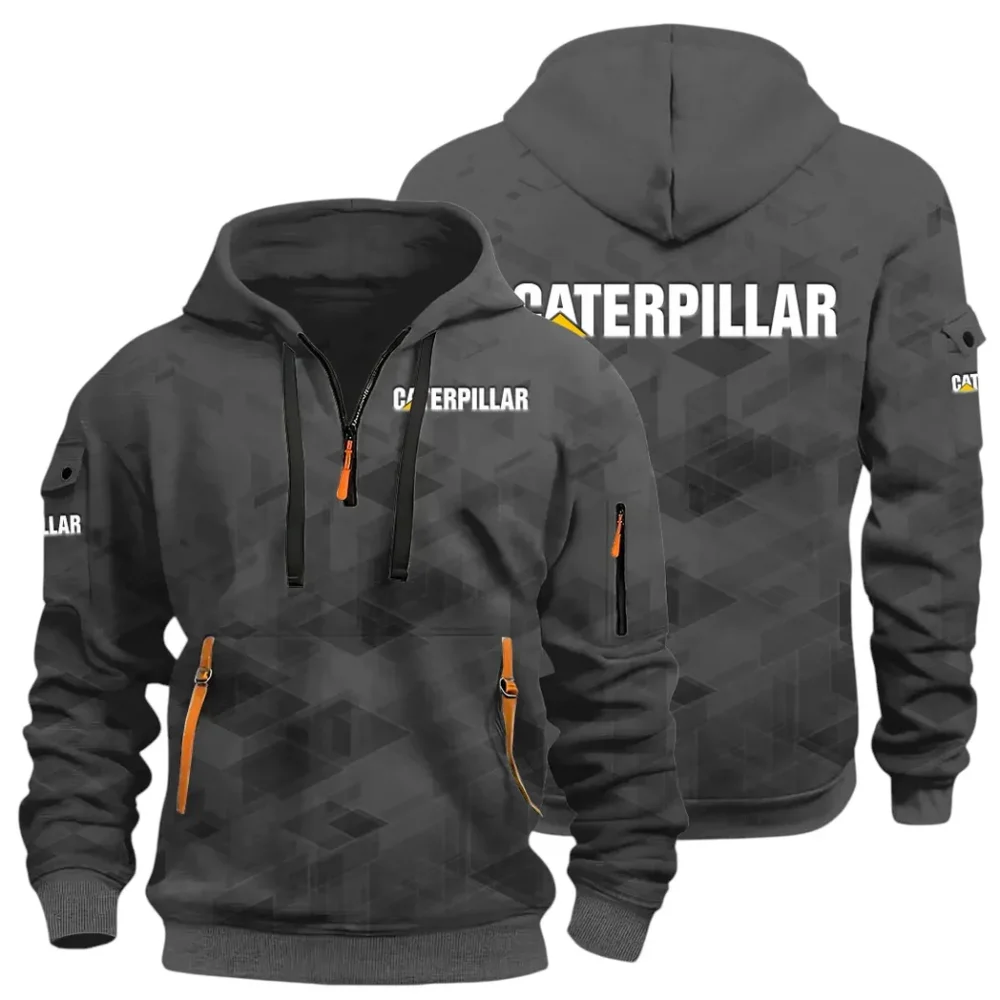 Excavation Vehicle Hoodie Half Zip 3D Print, Sporty & Street-Ready Hoodie CAR514 - Dark Gray