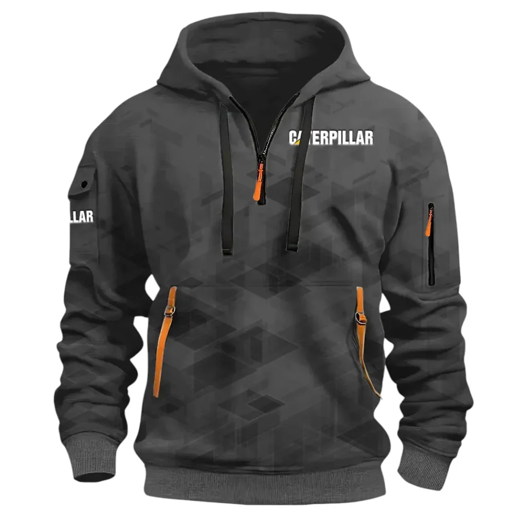 Excavation Vehicle Hoodie Half Zip 3D Print, Sporty & Street-Ready Hoodie CAR514 - Dark Gray - Image 2