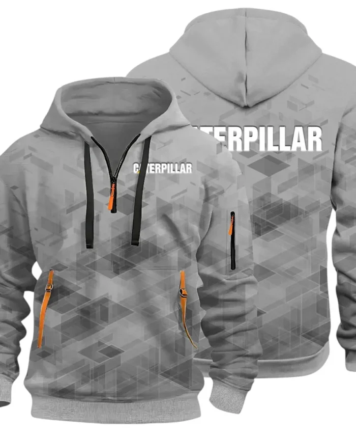Excavation Vehicle Hoodie Half Zip 3D Print, Sporty & Street-Ready Hoodie CAR514 - Gray