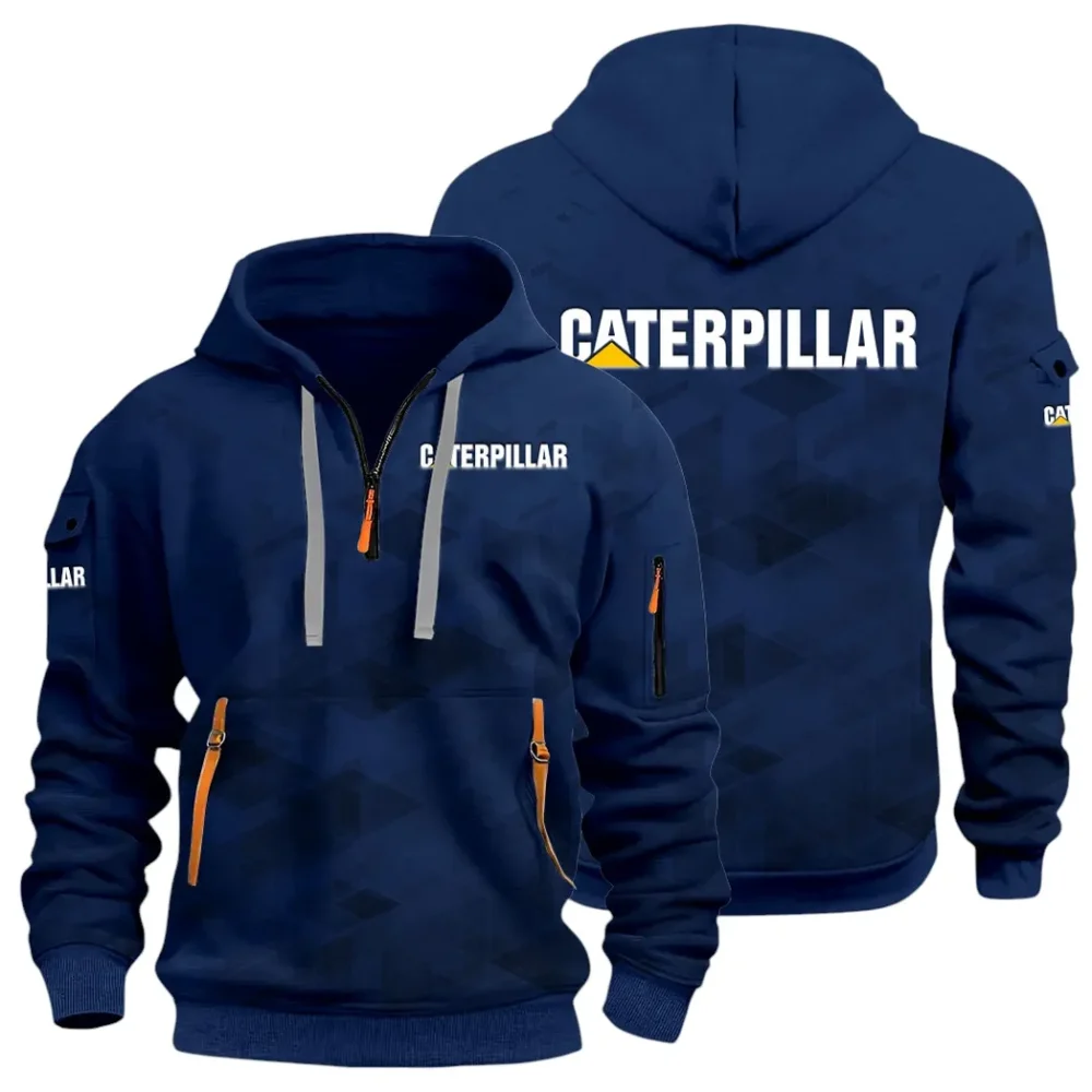 Excavation Vehicle Hoodie Half Zip 3D Print, Sporty & Street-Ready Hoodie CAR514 - Navy