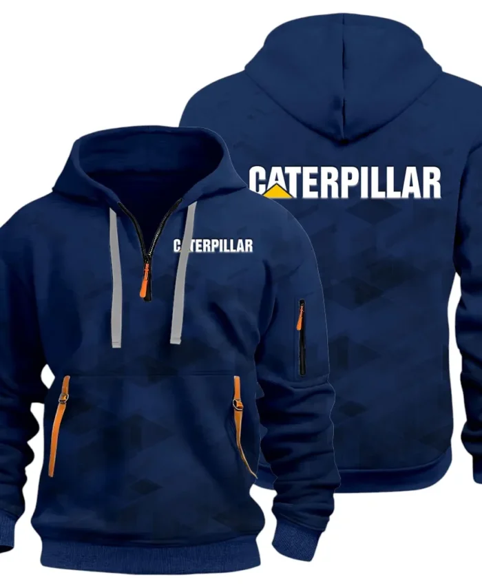 Excavation Vehicle Hoodie Half Zip 3D Print, Sporty & Street-Ready Hoodie CAR514 - Navy
