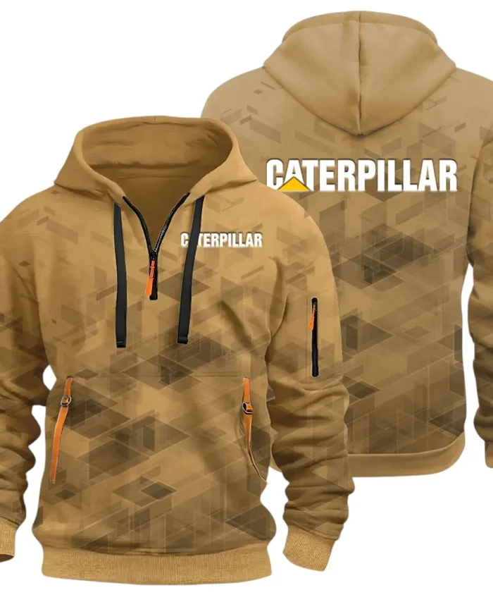Excavation Vehicle Hoodie Half Zip 3D Print, Sporty & Street-Ready Hoodie CAR514 - Khaki