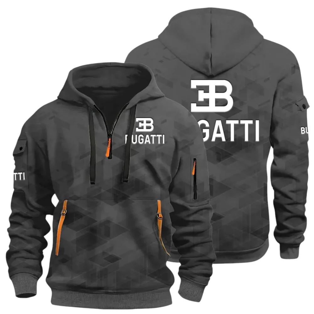 High-Performance Supercar Hoodie Half Zip 3D Print, Sporty Urban Look Hoodie CAR514 - Dark Gray