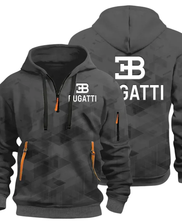 High-Performance Supercar Hoodie Half Zip 3D Print, Sporty Urban Look Hoodie CAR514 - Dark Gray