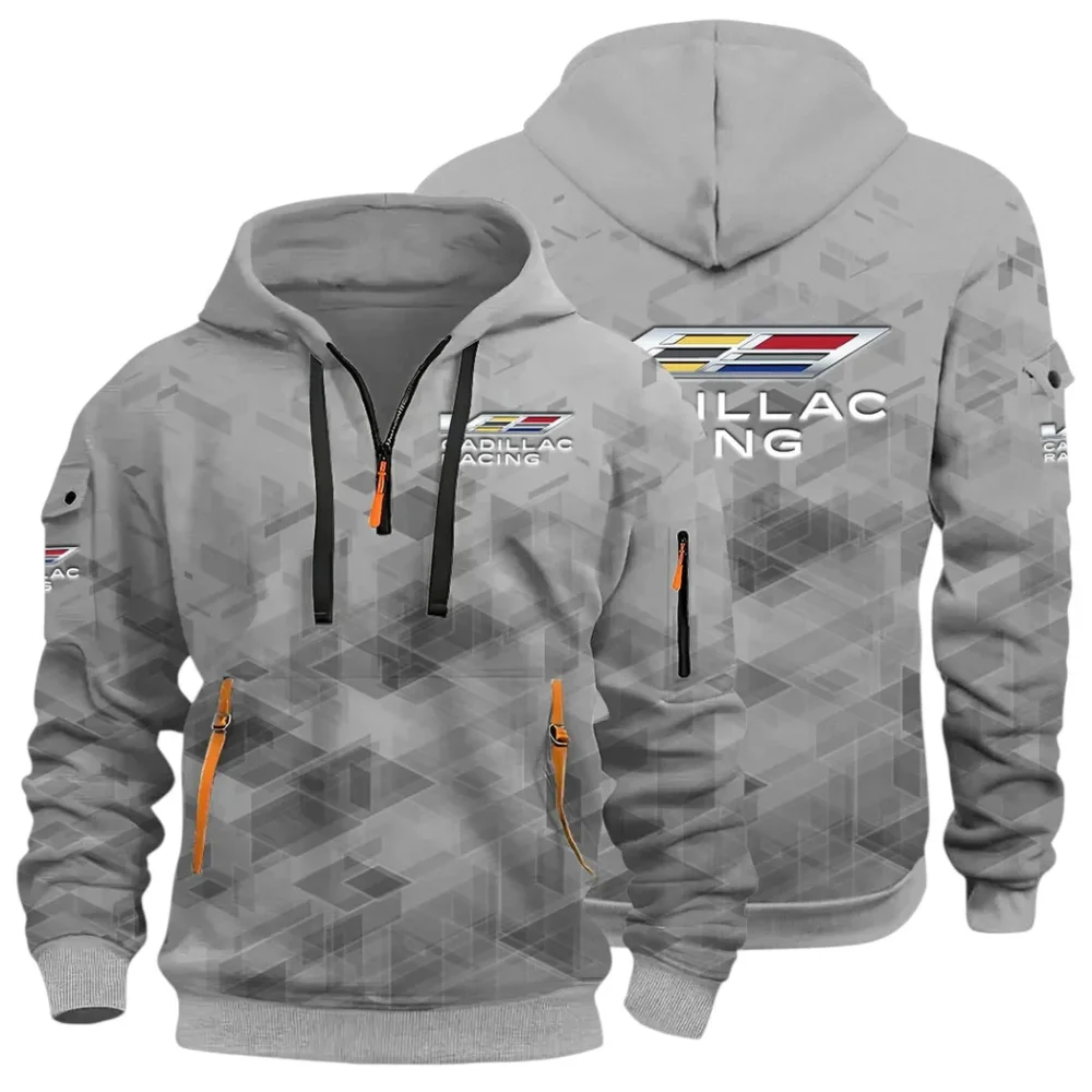 Performance Executive Car Hoodie Half Zip 3D Print, Sporty & Casual Everyday Wear Hoodie CAR514 - Gray