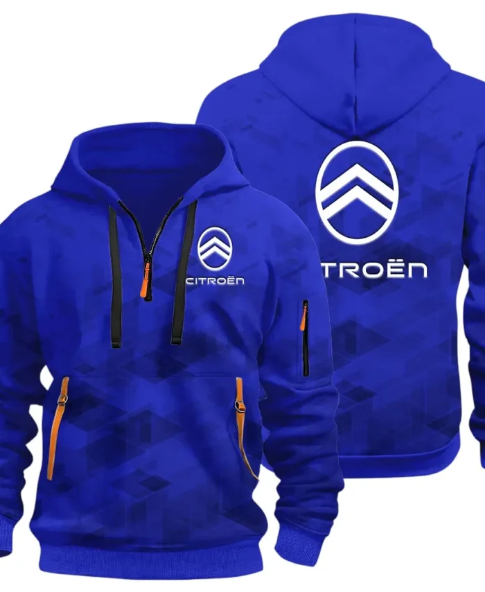 Family Car Hoodie Half Zip 3D Print, Casual Fit for Everyday Wear Hoodie CAR514 - Blue