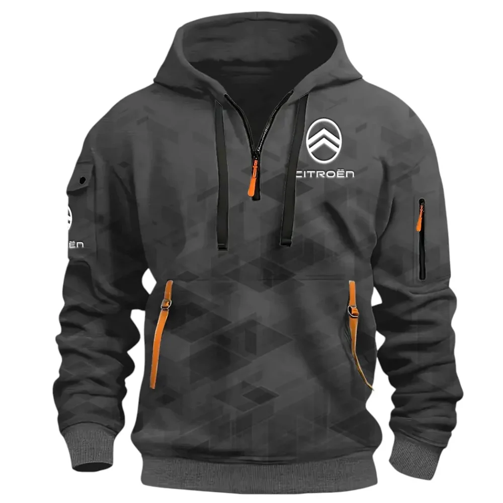 Family Car Hoodie Half Zip 3D Print, Casual Fit for Everyday Wear Hoodie CAR514 - Dark Gray - Image 2