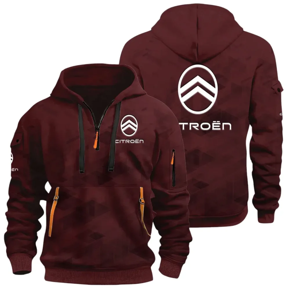 Family Car Hoodie Half Zip 3D Print, Casual Fit for Everyday Wear Hoodie CAR514 - Dark Red