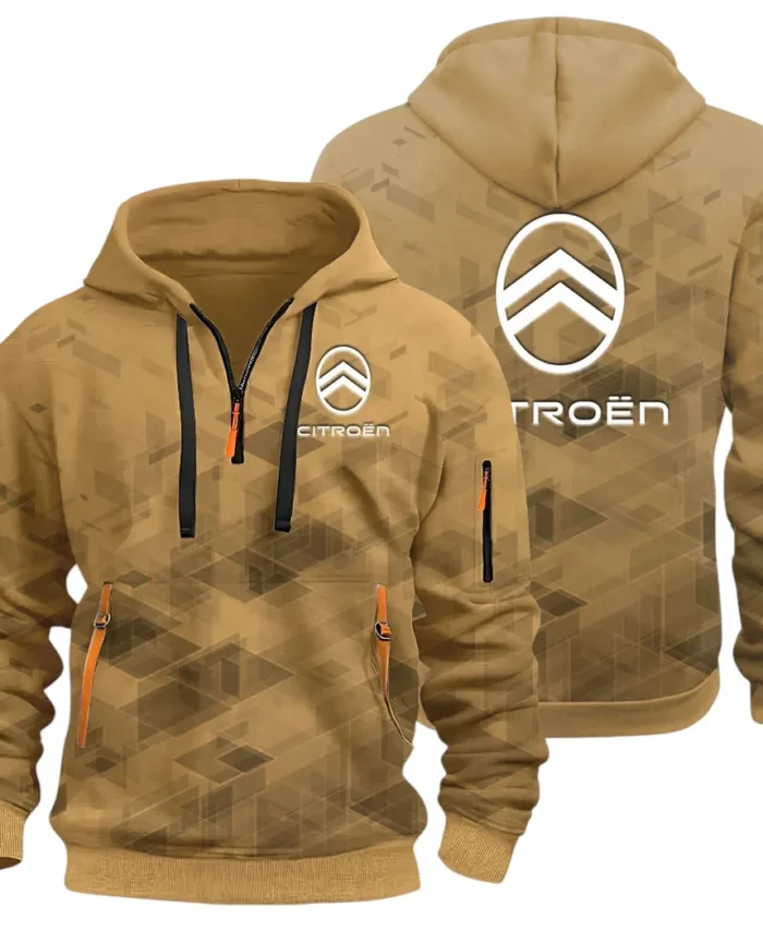 Family Car Hoodie Half Zip 3D Print, Casual Fit for Everyday Wear Hoodie CAR514 - Khaki