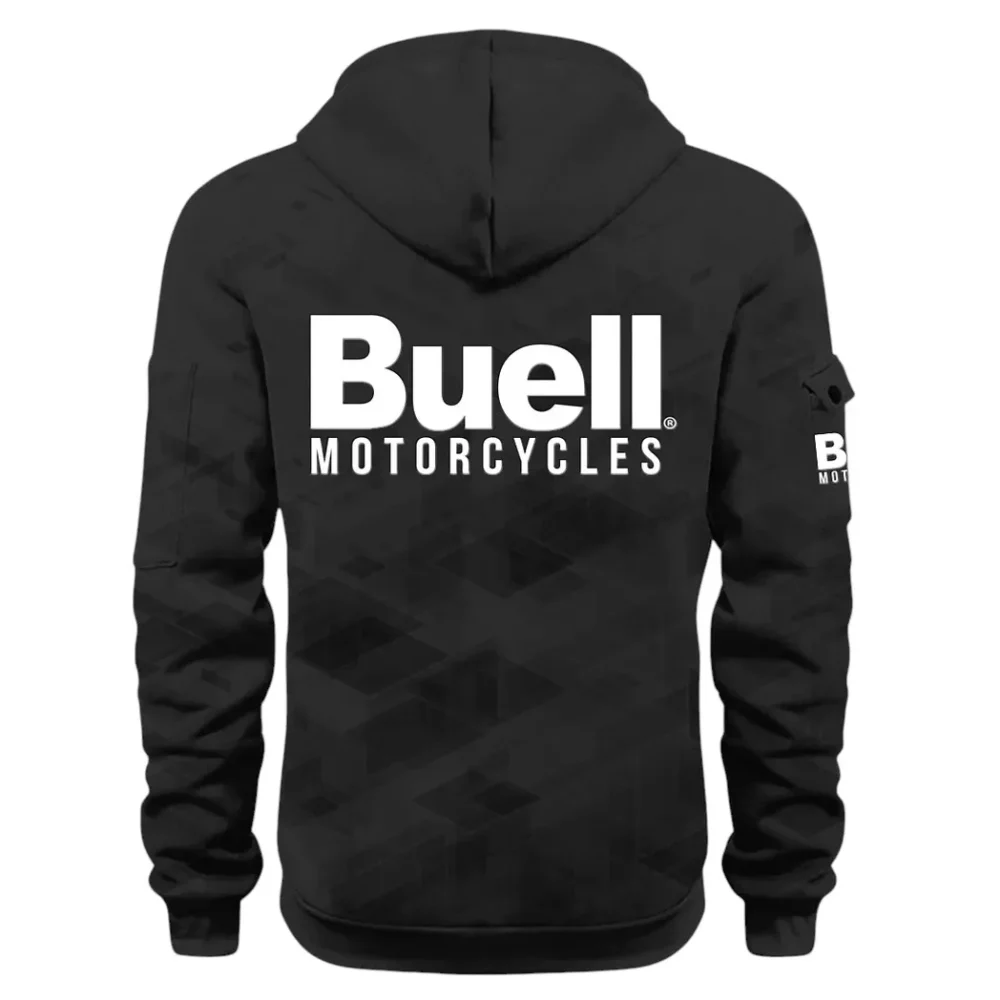 Modern Street Bike Hoodie Half Zip 3D Print, Sporty & Casual Everyday Wear Hoodie CAR514 - Black - Image 3