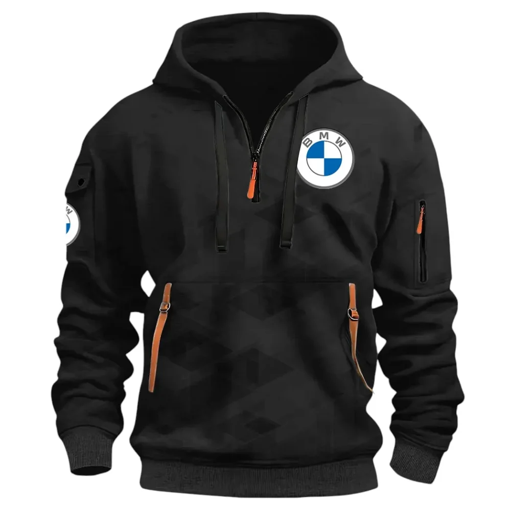Entry Luxury Car Hoodie Half Zip 3D Print, Rugged & Comfortable Streetwear Outfit CAR514 - Black - Image 2
