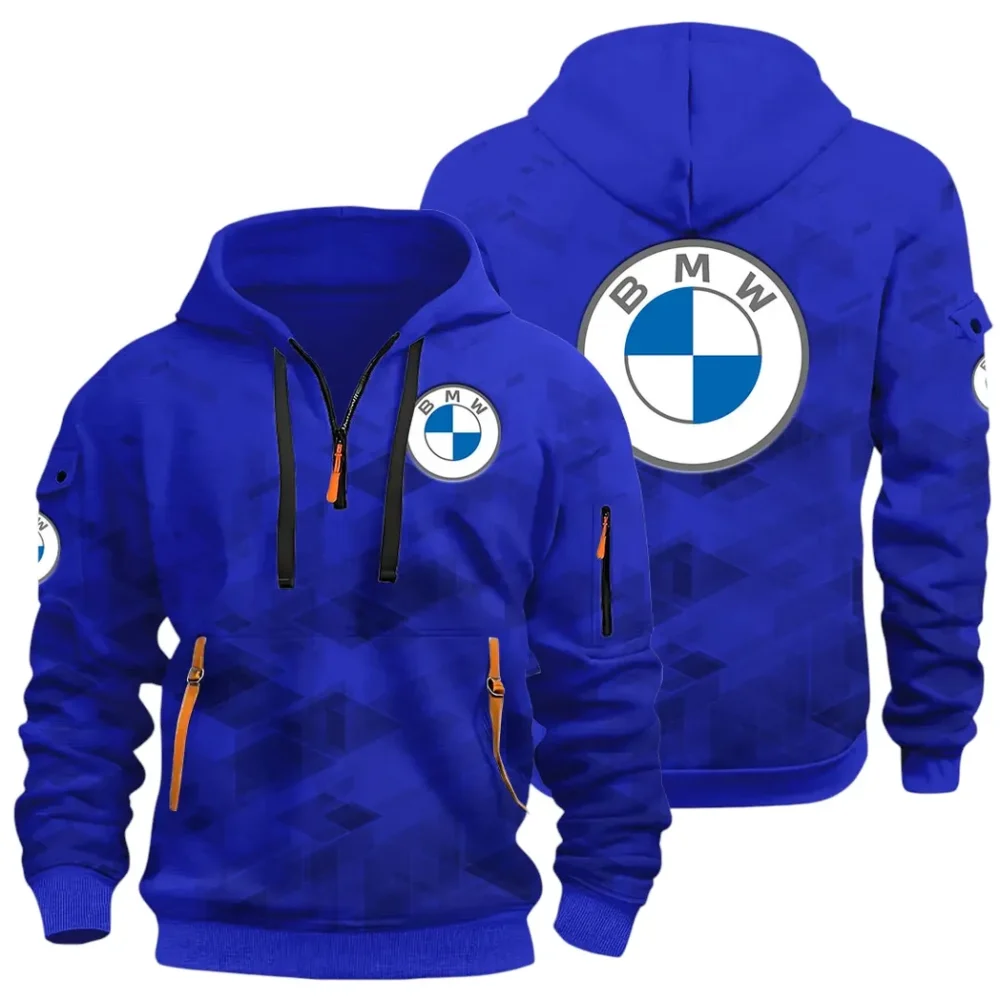 Entry Luxury Car Hoodie Half Zip 3D Print, Rugged & Comfortable Streetwear Outfit CAR514 - Blue