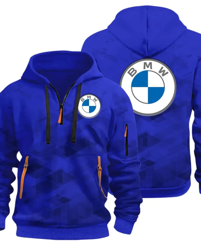 Entry Luxury Car Hoodie Half Zip 3D Print, Rugged & Comfortable Streetwear Outfit CAR514 - Blue