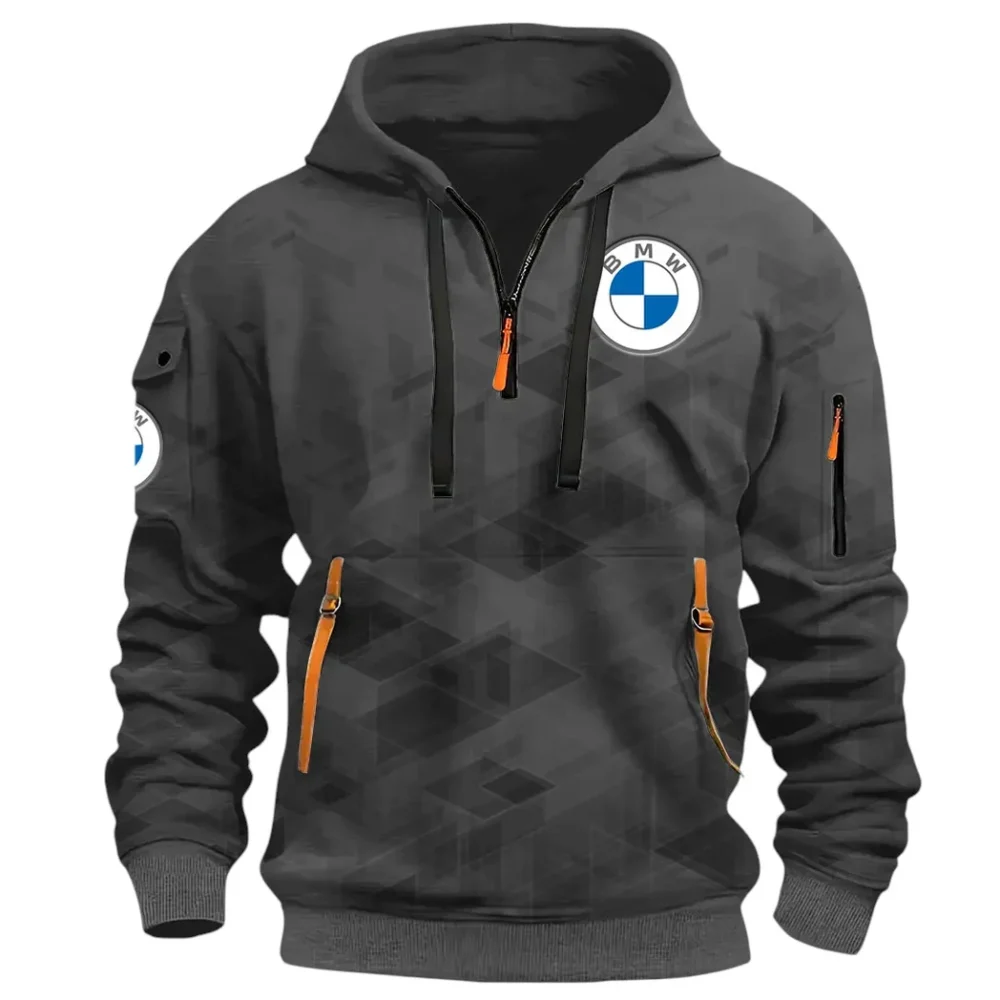 Entry Luxury Car Hoodie Half Zip 3D Print, Rugged & Comfortable Streetwear Outfit CAR514 - Dark Gray - Image 2