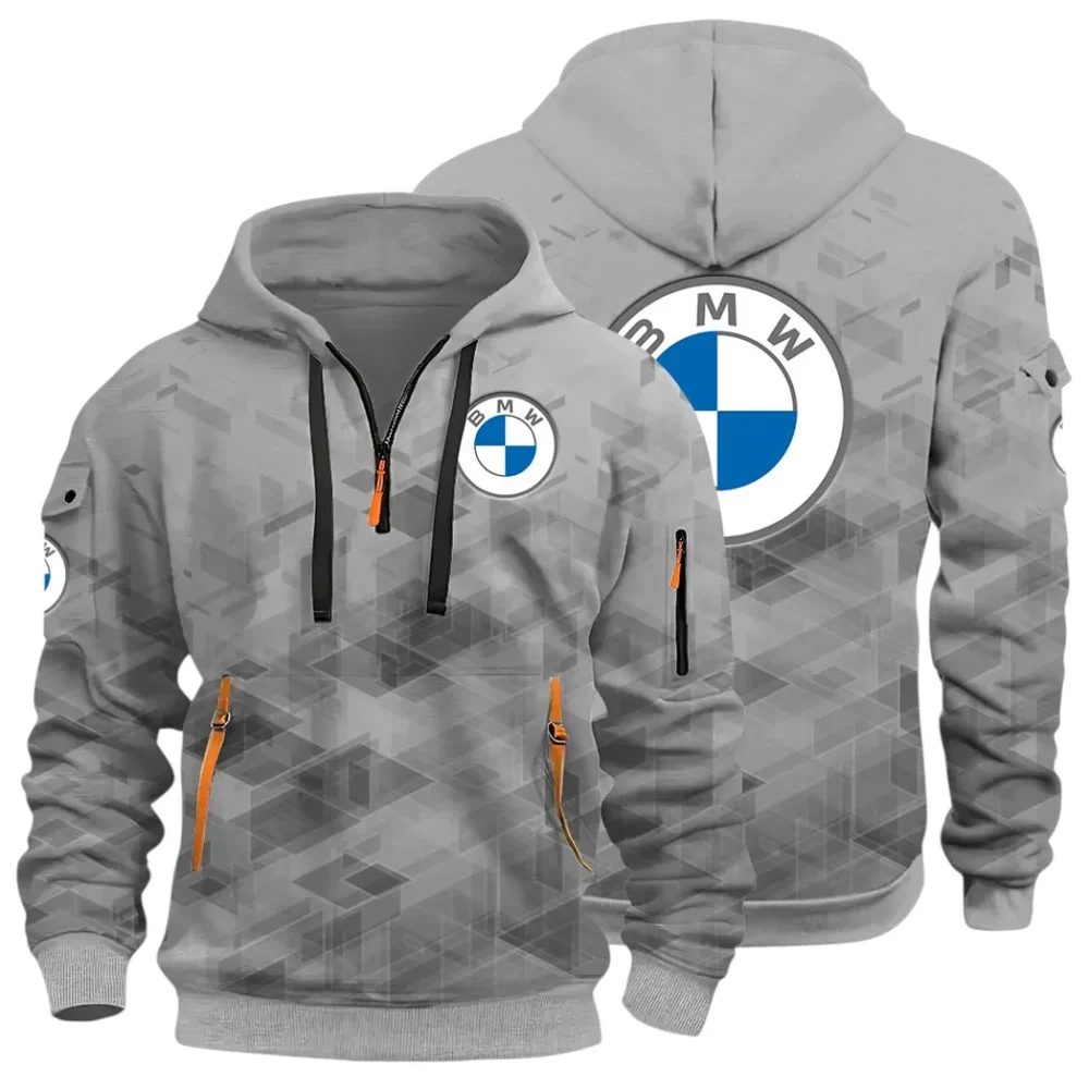 Entry Luxury Car Hoodie Half Zip 3D Print, Rugged & Comfortable Streetwear Outfit CAR514 - Gray