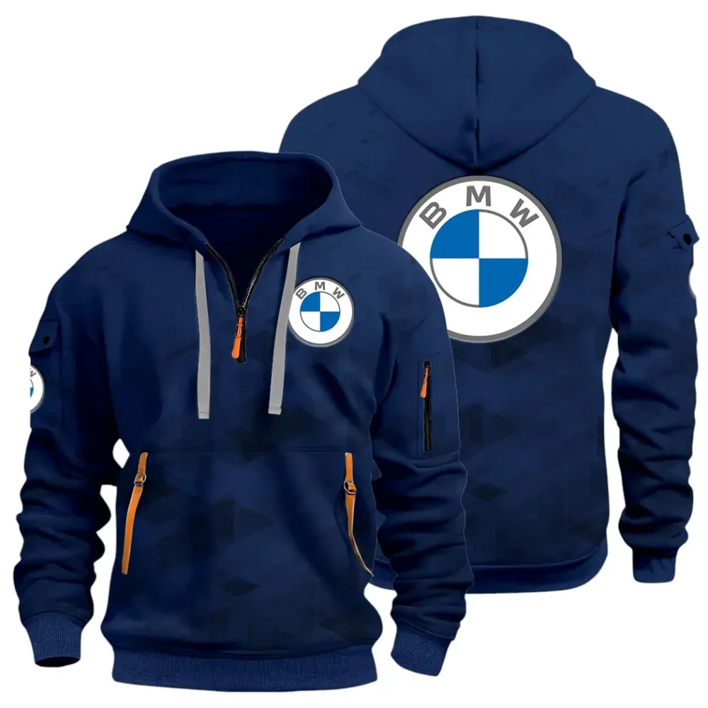Entry Luxury Car Hoodie Half Zip 3D Print, Rugged & Comfortable Streetwear Outfit CAR514 - Navy