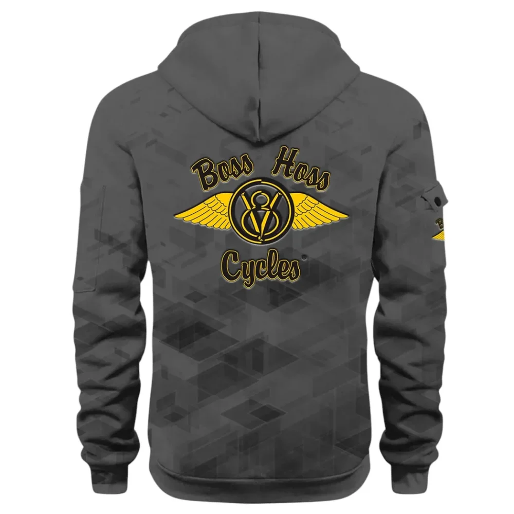 Big Engine Bike Hoodie Half Zip 3D Print, Streetwear Casual Look Outfit CAR514 - Dark Gray - Image 3