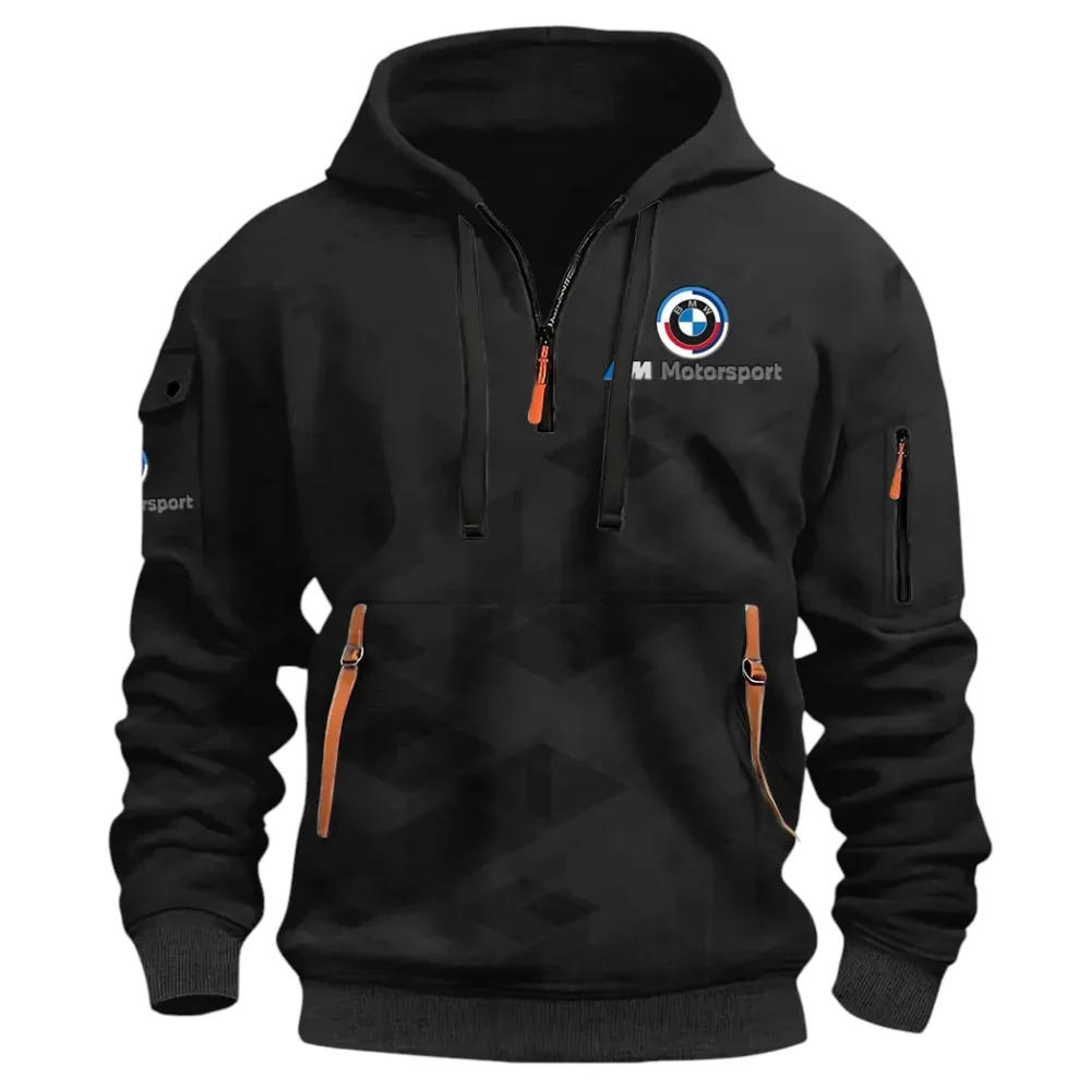 Racing Coupe Hoodie Half Zip 3D Print, Rugged Casual Hoodie CAR514 - Black - Image 2