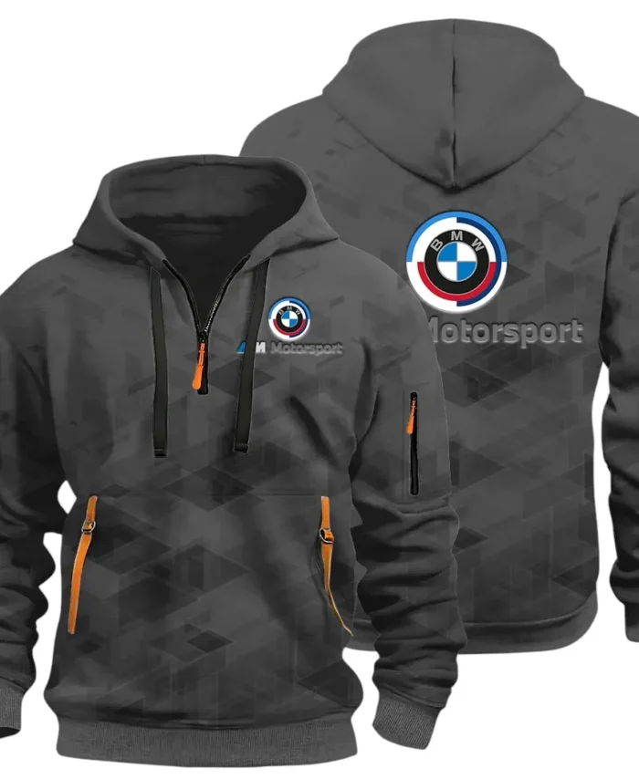 Racing Coupe Hoodie Half Zip 3D Print, Rugged Casual Hoodie CAR514 - Dark Gray