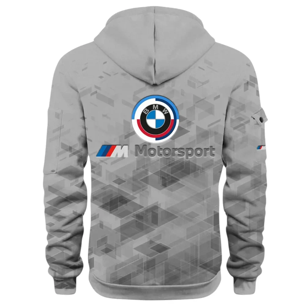 Racing Coupe Hoodie Half Zip 3D Print, Rugged Casual Hoodie CAR514 - Gray - Image 3