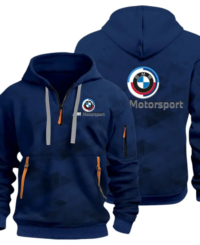 Racing Coupe Hoodie Half Zip 3D Print, Rugged Casual Hoodie CAR514 - Navy