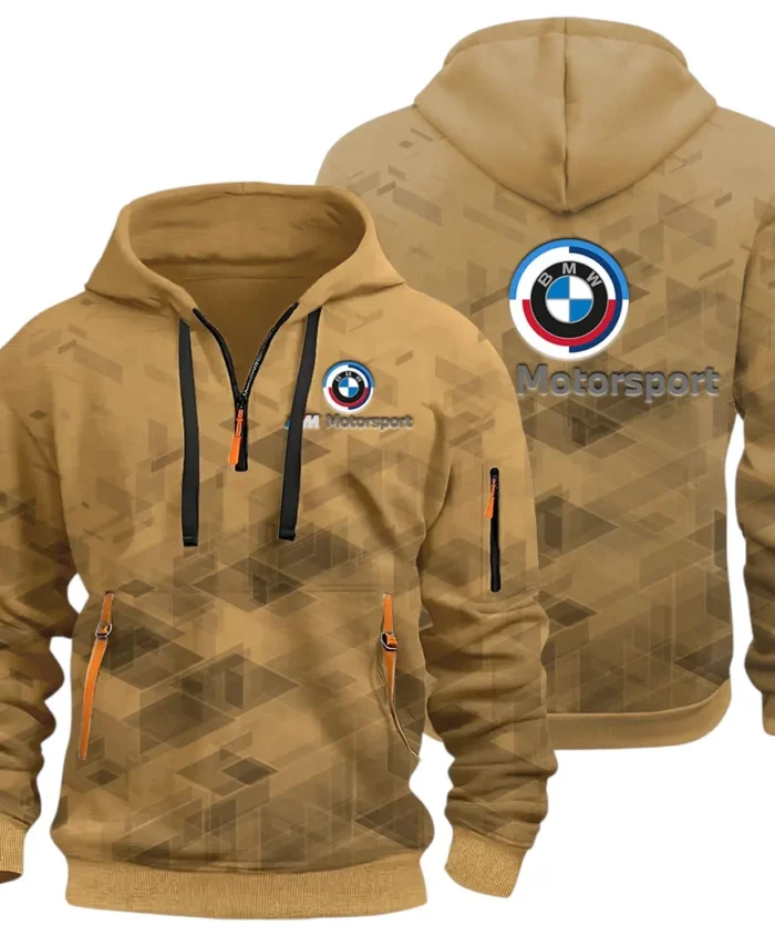 Racing Coupe Hoodie Half Zip 3D Print, Rugged Casual Hoodie CAR514 - Khaki